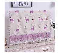 TV Cover Copri TV 32"37" 40 "42" 43 "55" Il coperchio antipolvere con superficie curva for LCD da 65" non può essere rimosso all'avvio. Coperchio del monitor 32 della(Happy deer - Purple,39inch)