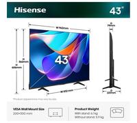 TV Hisense QLED 43A6S 43" 4K UltraHD 60Hz Smart TV VIDAA HDR10 Dolby Vision