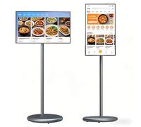 TV intelligente portatile 21,5/27 pollici, monitor touch 1080P con Android 15, display mobile wireless su supporto rotante, 6GB+128GB, fotocamera 13MP, altoparlante, batteria 8h, Type-C(Gray,27)