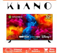 KIANO Elegance TV Smart Televisione 32" Pollici 80 cm | LED HD TV | Senza cornice Metallo | Android TV Netfilx YouTube | Bluetooth Miracast WiFi | 3 HDMI | Dolby Audio | Triplo Tuner DVB-T2 | Nero