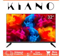 KIANO Slim TV TV 32" Pollici 80 cm | Tripla sintonizzatore DVB-T2 CI CI+ | LED HD TV schermo | 2 ingressi HDMI | Multimedia USB | Dolby Audio | PVR | Hotel Mode | Nero