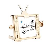 TV Model Kit - STEM Toy Hand Crank Animation, Educational Science Experiment Set, Retro Handmade Learning | Boys Children Birthday Christmas New Year Preschool Kindergarten Kids Homeschool