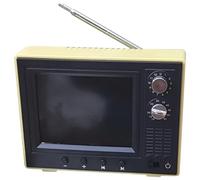 TV per casa delle bambole in scala 1:12, mini TV giocattolo vintage ricaricabile tramite USB, in grado di riprodurre video, con schermo LCD e antenna girevole a 180°, mobili per casa delle bambol