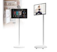 TV portatile 1080P su ruote, monitor touchscreen rotante con batteria integrata, mirroring wireless e base per una comoda visualizzazione