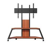 TV Portatile con Piedistallo con Ruote per 50-85 Pollici, Supporto TV da Pavimento con Legno Base, TVs con le Ruote con Ripiano, Regolabile in Altezza,per Casa/Ufficio