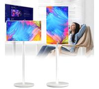 TV portatile intelligente aggiornata da 24 pollici con monitor touch, display mobile su ruote, batteria integrata, schermo Fhd Ips con angolo di visione di 178° 32 in8 128 g