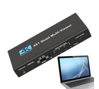 TV Splitter, Quad Screen Multi-Viewer, 4 in 1 Digital Seamless Multi-Display Adapter, 4k Resolution, Ideal for Game Setup, Conference Rooms & Security Monitoring