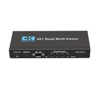 TV Splitter, Quad Screen Multiviewer, 5.59x2.44x0.79 Inches Digital -Display Adapter, Seamless 4k Output, Easy Switching Design for Game Setup Conference Room Security Monitoring