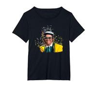 TV Times Elton John al Pianoforte 1977 Maglietta, Donna Plus-Size, Nero, 4X