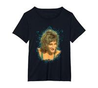 TV Times Rod Stewart - Gilet Scintillante Maglietta, Donna Plus-Size, Nero, 3X