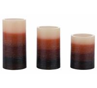 TV Unser Original 02884 - Set di 3 Candele a LED di Vera Cera, Colore: tonalità di Terra