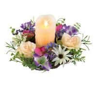 TV unser Original Kerzenzauber 05199 - Centrotavola decorativo con fiori e cero