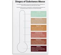 TVBQTEQS and Counseling Resource Stages of Substance Misuse Educational Poster Chart for Recovery Center Office Decoration (Framed, 20 x 30 cm)