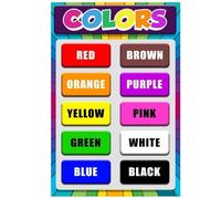 TVBQTEQS Homeschool Learning Colors Poster per Toddlers Preschool Educational Chart Decor scuola scuola materna Supplies Color Wall-Art (40 x 60 cm)