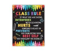 TVBQTEQS Rules and Behavior Management Poster Matita Design for Classroom Elementary Middle School Wall-Art Decor(Framed,16 x 24") (40 x 60 cm)