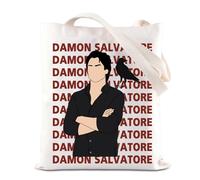 TVD TV Show Merchandise Tote Bag Vampire Inspired Movie Gift Mystic Fall Gift Salvatore Brother Gift Damon Borsa a tracolla per i fan, Borsa Salvatore, 35*40cm