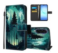 Tveinan Cover per Samsung Galaxy A17 5G Custodia a Libro, Cover a Portafoglio in Pelle PU Antiurto Flip Case con Disegni Slot Carte Magnetica Protezione Case per Samsung A17 5G, Foresta Fantastica