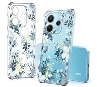 Tveinan Cover Trasparente per Xiaomi Redmi Note 14 4G (EU Versione) Custodia con Motivo Colorate, Sottile Morbido Flessibile Silicone TPU Case Antiurto Bumper Chiaro Cover, Rosa Azzurra