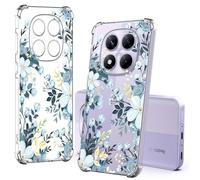 Tveinan Cover Trasparente per Xiaomi Redmi Note 14 Pro 5G Custodia con Motivo Colorate, Sottile Morbido Flessibile Silicone TPU Case Antiurto Bumper Chiaro Cover, Rosa Azzurra