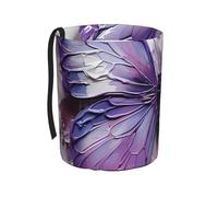 TVGPYBXF Pattumiera per auto a forma di farfalla con pittura a olio viola, a prova di perdite, inodore, consente di viaggiare puliti e igienici.