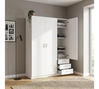 Tvilum Armadio Kit Sprint 3 ante e 3 cassetti Bianco 147x50x200 cm