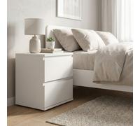 Tvilum Comodino Camera da Letto Moderno 2 Cassetti 40x34x48 Bianco Nova