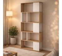 Tvilum Libreria Moderna 5 Ripiani 80x29x173 cm Quercia Bianco