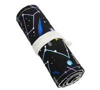 TVIVID 12/24/36/48/72 Fori Penna Tenda Moda Cielo Stellato Stampa Tela Matita Bag Roll Up Pen Bag Cancelleria Scuola Forniture per Ufficio, 12 fori
