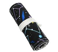 TVIVID 12/24/36/48/72 Fori Penna Tenda Moda Cielo Stellato Stampa Tela Matita Bag Roll Up Pen Bag Cancelleria Scuola Forniture per Ufficio, 36 fori