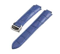 TVKSIPAR Adatto for Cartier Blue Balloon con interfaccia convessa fibbia pieghevole 14 mm 16 mm 18 mm 20 mm 22 mm cinturino for orologio in pelle accessori(Blue,20x12mm)