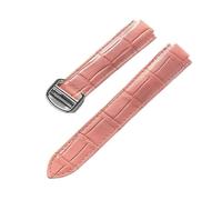 TVKSIPAR Adatto for Cartier Blue Balloon con interfaccia convessa fibbia pieghevole 14 mm 16 mm 18 mm 20 mm 22 mm cinturino for orologio in pelle accessori(Peach powder,18x11mm)