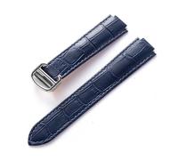 TVKSIPAR Adatto for Cartier Blue Balloon con interfaccia convessa fibbia pieghevole 14 mm 16 mm 18 mm 20 mm 22 mm cinturino for orologio in pelle accessori(Royal blue,14x8mm)