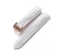 TVKSIPAR Adatto for Cartier Blue Balloon con interfaccia convessa fibbia pieghevole 14 mm 16 mm 18 mm 20 mm 22 mm cinturino for orologio in pelle accessori(White rose buckle,16x9mm)