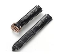 TVKSIPAR Adatto for Cartier Blue Balloon con interfaccia convessa fibbia pieghevole 14 mm 16 mm 18 mm 20 mm 22 mm cinturino for orologio in pelle accessori(Black rose buckle,20x12mm)