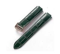 TVKSIPAR Adatto for Cartier Blue Balloon con interfaccia convessa fibbia pieghevole 14 mm 16 mm 18 mm 20 mm 22 mm cinturino for orologio in pelle accessori(Green rose buckle,20x12mm)
