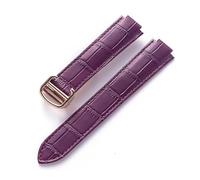 TVKSIPAR Adatto for Cartier Blue Balloon con interfaccia convessa fibbia pieghevole 14 mm 16 mm 18 mm 20 mm 22 mm cinturino for orologio in pelle accessori(Purple rose buckle,16x9mm)