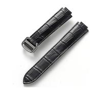 TVKSIPAR Adatto for Cartier Blue Balloon con interfaccia convessa fibbia pieghevole 14 mm 16 mm 18 mm 20 mm 22 mm cinturino for orologio in pelle accessori(Black,18x11mm)