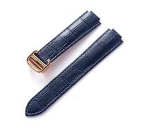 TVKSIPAR Adatto for Cartier Blue Balloon con interfaccia convessa fibbia pieghevole 14 mm 16 mm 18 mm 20 mm 22 mm cinturino for orologio in pelle accessori(Royal blue rose,20x12mm)
