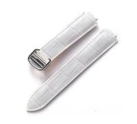 TVKSIPAR Adatto for Cartier Blue Balloon con interfaccia convessa fibbia pieghevole 14 mm 16 mm 18 mm 20 mm 22 mm cinturino for orologio in pelle accessori(WHITE,20x12mm)