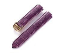 TVKSIPAR Adatto for Cartier Blue Balloon con interfaccia convessa fibbia pieghevole 14 mm 16 mm 18 mm 20 mm 22 mm cinturino for orologio in pelle accessori(Purple gold buckle,18x11mm)