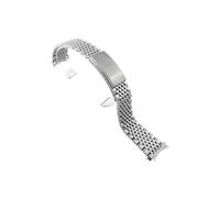 TVKSIPAR Cinturini For Orologi Adatti For Bracciale Con Cinturino For Orologio In Acciaio Inossidabile Massiccio Fit For Omega 18mm 19mm 20mm Con Perline Di Riso(Silver no logo,20mm)
