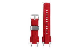 TVKSIPAR Cinturini In Gomma For Orologi Adatti For Casio, Adatti For G-SHOCK MTG-B1000, G1000, MTGB1000, Cinturino Sportivo In Silicone, Cinturino In Metallo Modificato Inossidabile(Red silver)
