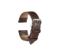 TVKSIPAR Cinturini in pelle Sostituiscono cinturini for orologi 18mm 20mm 22mm 24mm Accessori for orologi Uomo Donna Cinturino morbido(Brown White Line,18mm)