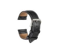 TVKSIPAR Cinturini in pelle Sostituiscono cinturini for orologi 18mm 20mm 22mm 24mm Accessori for orologi Uomo Donna Cinturino morbido(Black White Line,22mm)