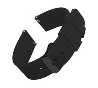 TVKSIPAR Cinturini in silicone for orologi da 14/16/18/19/20/21/22/24 mm, cinturini in gomma morbida a sgancio rapido for Samsung Galaxy, Fit For Garmin, Fit For Huawei(Black 2,24mm)