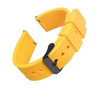 TVKSIPAR Cinturini in silicone for orologi da 14/16/18/19/20/21/22/24 mm, cinturini in gomma morbida a sgancio rapido for Samsung Galaxy, Fit For Garmin, Fit For Huawei(Naples Yellow 2,14mm)