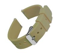 TVKSIPAR Cinturini in silicone for orologi da 14/16/18/19/20/21/22/24 mm, cinturini in gomma morbida a sgancio rapido for Samsung Galaxy, Fit For Garmin, Fit For Huawei(Light Khaki 1,24mm)
