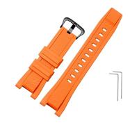 TVKSIPAR Cinturino Di Ricambio In Gomma Morbida For Casio, Adatto For G-SHOCK GST-B100/S300/410/210/W110/W100/S110/S100, Cinturino In Silicone Da Uomo, 26 * 14 Mm(Orange-black A)