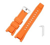 TVKSIPAR Cinturino Di Ricambio In Gomma Morbida For Casio, Adatto For G-SHOCK GST-B100/S300/410/210/W110/W100/S110/S100, Cinturino In Silicone Da Uomo, 26 * 14 Mm(Orange-silver A)