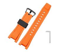 TVKSIPAR Cinturino Di Ricambio In Gomma Morbida For Casio, Adatto For G-SHOCK GST-B100/S300/410/210/W110/W100/S110/S100, Cinturino In Silicone Da Uomo, 26 * 14 Mm(Orange-black B)